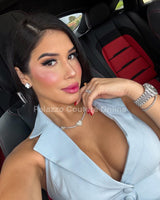 Power Play Pleated Skirt Set (Blue) - Palazzo Couture Online