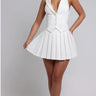 Power Play Pleated Skirt Set White - Palazzo Couture Online