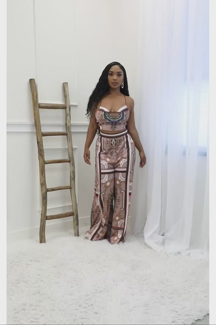 Video of Baroque Elegance Two Piece Pant Set