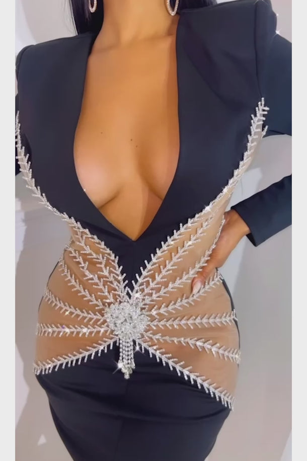 Starlit Shimmer Mini Dress(Red) styling video showcasing mini dress design and fit