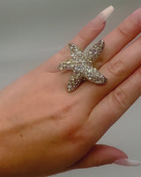 Video of Starburst Crystal Ring Silver