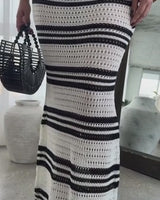 Island Rhythm Crochet 2-Piece Set Skirt Set - white/Black styling video showcasing two piece skirt set