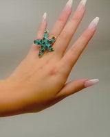 Video of Starburst Crystal Ring Turquoise