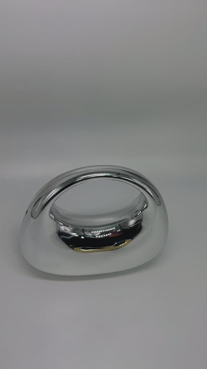Orbit Gleam Metallic Clutch (Silver)