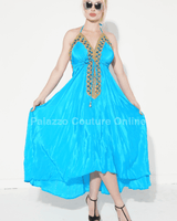 Private Oasis Color Stone Maxi Dress (Turquoise) - Palazzo Couture Online