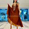 Private Oasis Maxi Dress  (Brown) front view showing full-length maxi silhouette
