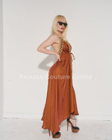 Private Oasis Maxi Dress (Brown) Brown / One size Maxi Dress