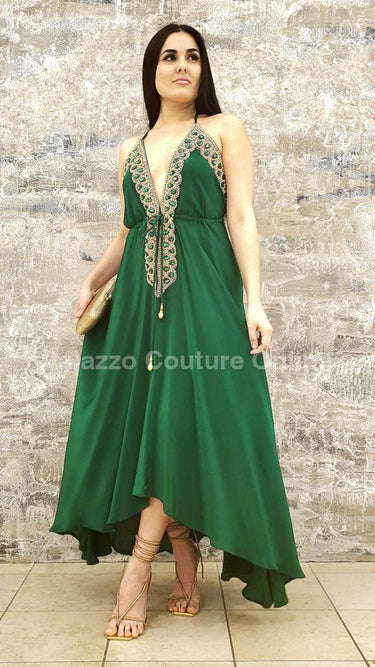 Private Oasis Maxi Dress (Emerald Green) - Palazzo Couture Online