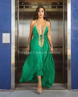 Private Oasis Maxi Dress (Green/Gold) - Palazzo Couture Online