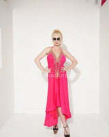 Private Oasis Maxi Dress ( Hot Pink) front view showing full-length maxi silhouette