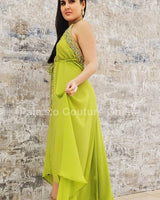 Private Oasis Maxi Dress (Lime) - Palazzo Couture Online
