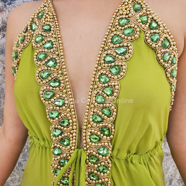 Private Oasis Maxi Dress (Lime) - Palazzo Couture Online