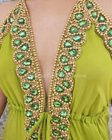 Private Oasis Maxi Dress (Lime) showing sophisticated construction details