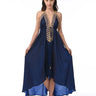 Private Oasis Maxi Dress - Navy front view showing full-length maxi silhouette