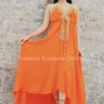 Private Oasis Maxi Dress (Orange) front view showing full-length maxi silhouette