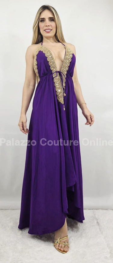 Private Oasis Maxi Dress ( Purple) - Palazzo Couture Online