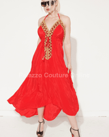 Private Oasis Maxi Dress ( Red) - Palazzo Couture Online