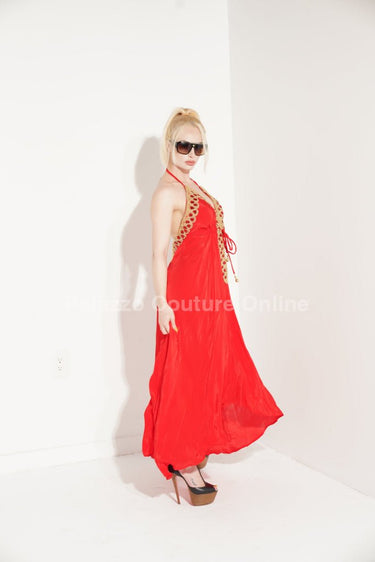 Private Oasis Maxi Dress ( Red) - Palazzo Couture Online
