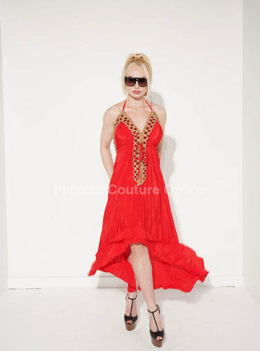 Private Oasis Maxi Dress ( Red) - Palazzo Couture Online