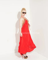 Private Oasis Maxi Dress ( Red) showing sophisticated construction details