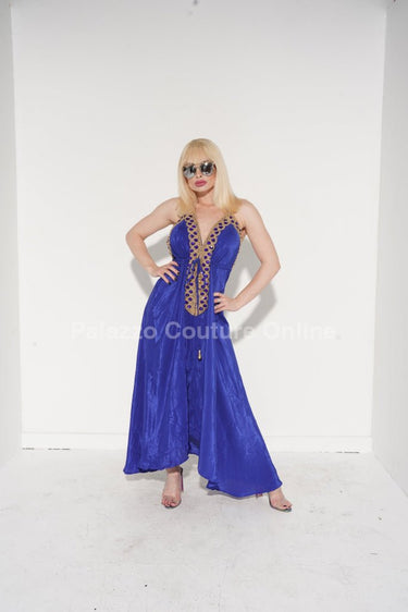 Private Oasis Maxi Dress (Royal Blue) - Palazzo Couture Online
