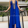 Private Oasis Maxi Dress (Royal Blue) front view showing full-length maxi silhouette