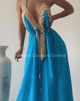 Private Oasis Maxi Dress (Turquoise) - Palazzo Couture Online