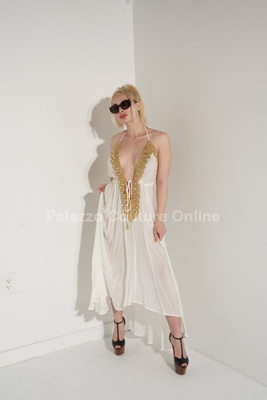 Private Oasis Maxi Dress ( White) - Palazzo Couture Online