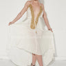 Private Oasis Maxi Dress ( White) front view showing full-length maxi silhouette