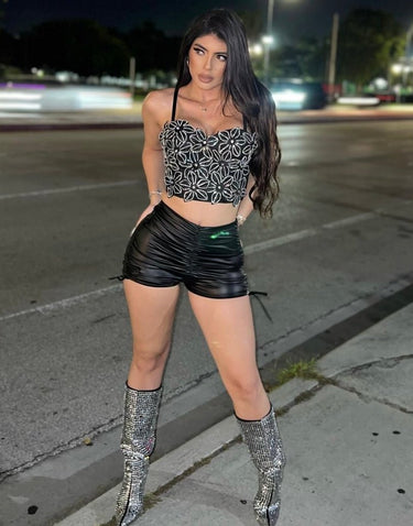 PU Leather Shorts - Palazzo Couture Online