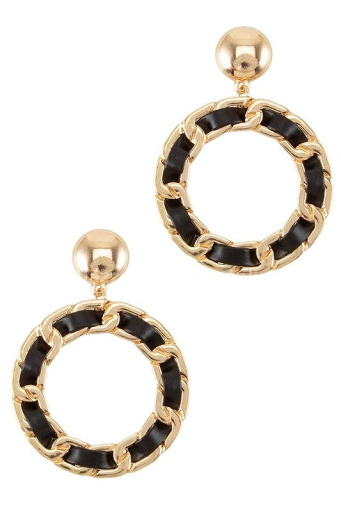 Pu Tiered Circle Dangling Stud Earring Earrings