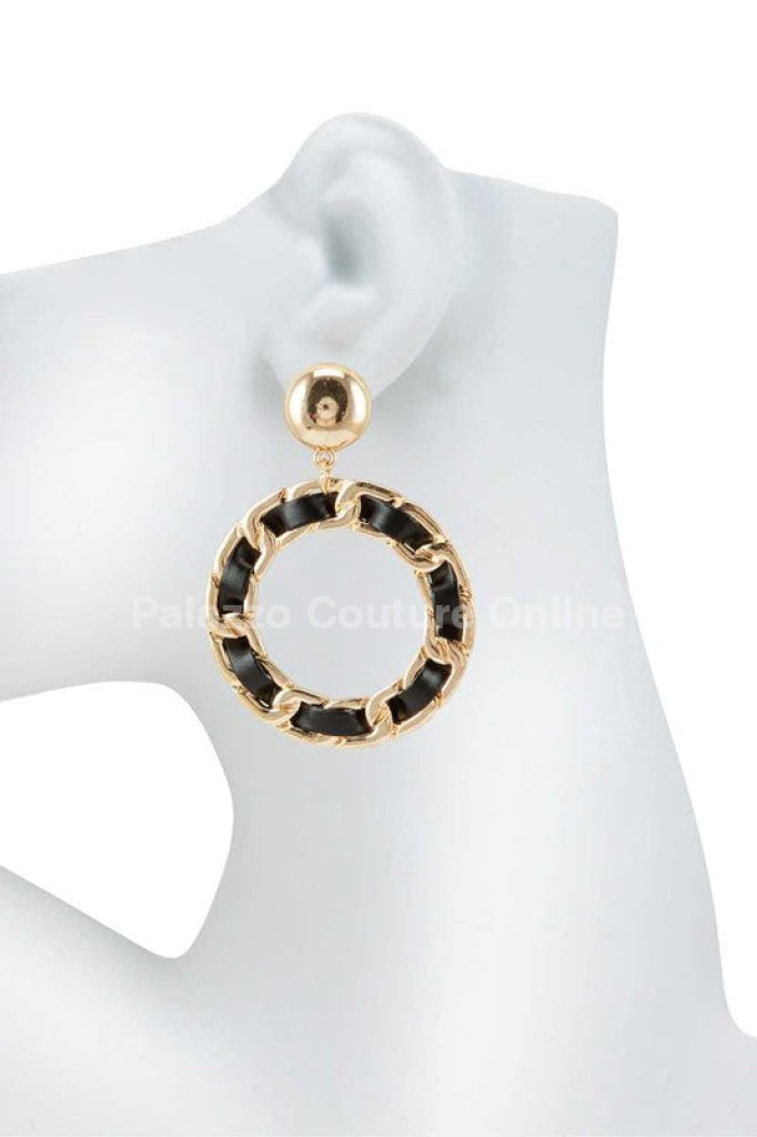 Pu Tiered Circle Dangling Stud Earring Earrings