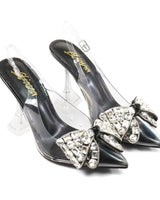 Quartz Bella Slingback Heels - Black - women's statement party shoes