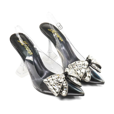 Quartz Bella Slingback Heels - Black - women's statement party shoes