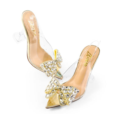 Quartz Bella Slingback Heels - Gold - Palazzo Couture Online