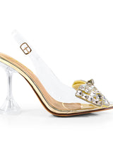 Quartz Bella Slingback Heels - Gold - Palazzo Couture Online