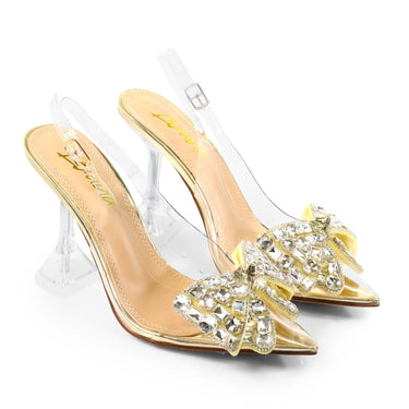 Quartz Bella Slingback Heels -Gold - women's dressy heels for date night