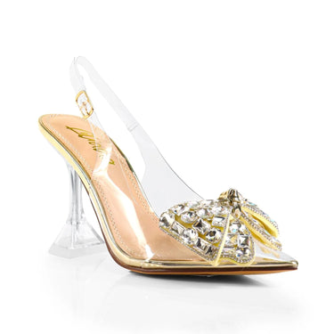 Quartz Bella Slingback Heels -Gold - women's statement party shoes