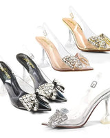 Quartz Bella Slingback Heels -Gold - women's statement party shoes