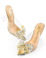 Quartz Bella Slingback Heels -Gold for women - stylish heels by Palazzo Couture