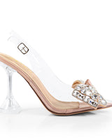 Quartz Bella Slingback Heels - Nude - Palazzo Couture Online