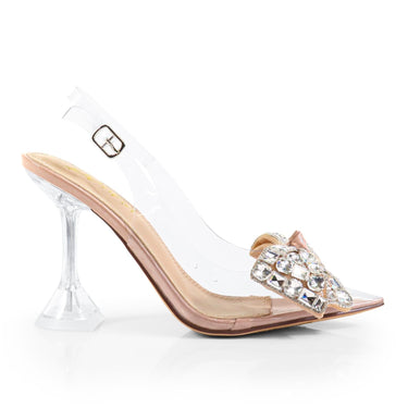 Quartz Bella Slingback Heels - Nude - Palazzo Couture Online