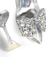 Quartz Bella Slingback Heels - Silver - Palazzo Couture Online