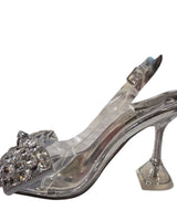 Quartz Bella Slingback Heels - Silver - Palazzo Couture Online