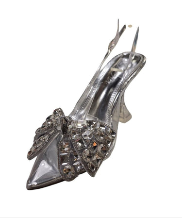 Quartz Bella Slingback Heels - Silver - Palazzo Couture Online