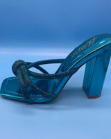 Queen Diva High Heels (Turquoise) - women's statement party shoes