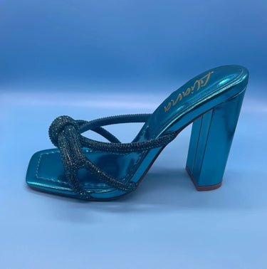 Queen Diva High Heels (Turquoise) - women's statement party shoes