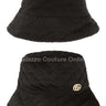 Quilted Velvet and Fur Reversible GO Bucket Hat (Black) - Palazzo Couture Online