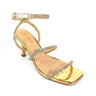 Radiance Rhinestone Buckle Heels (Gold) - Palazzo Couture Online