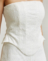 Radiance Sequin Lace Corset Pant Set - white - Palazzo Couture Online